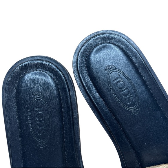 Tod’s | Python Leather Slide Sandals Brown Black | Size 8.5 EU 38.5 Italy - Picture 6 of 7